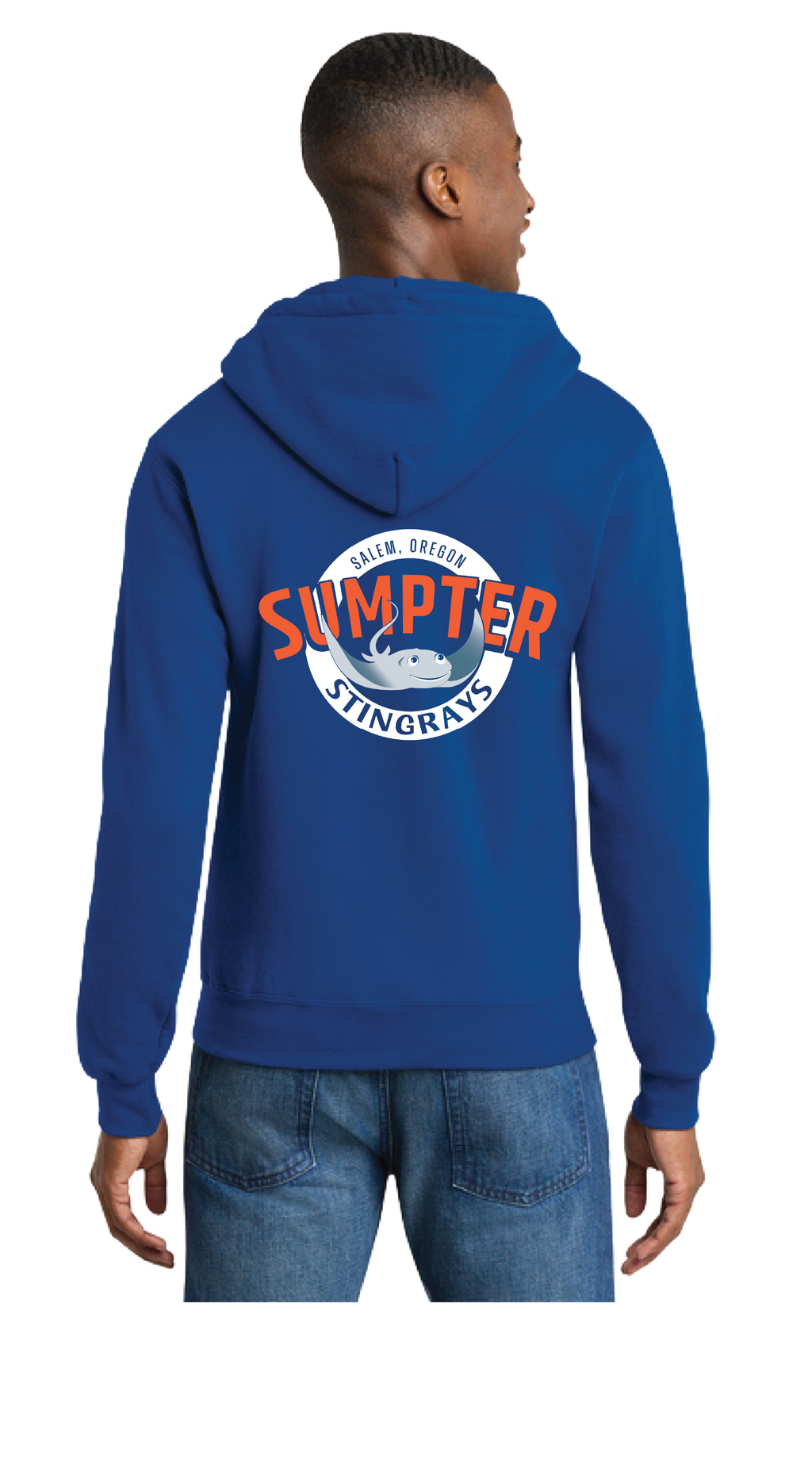 Core Fleece Full-Zip Hooded Sweatshirt-True Royal - Adult