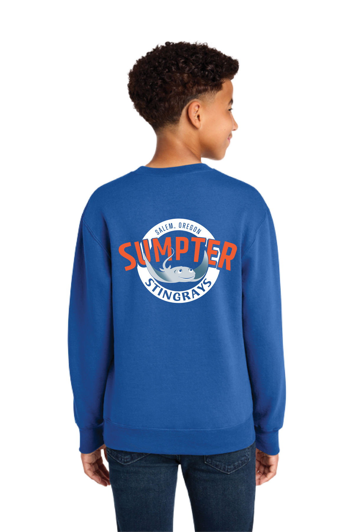 Port & Co® Youth Core Fleece Crewneck Sweatshirt Royal - Youth