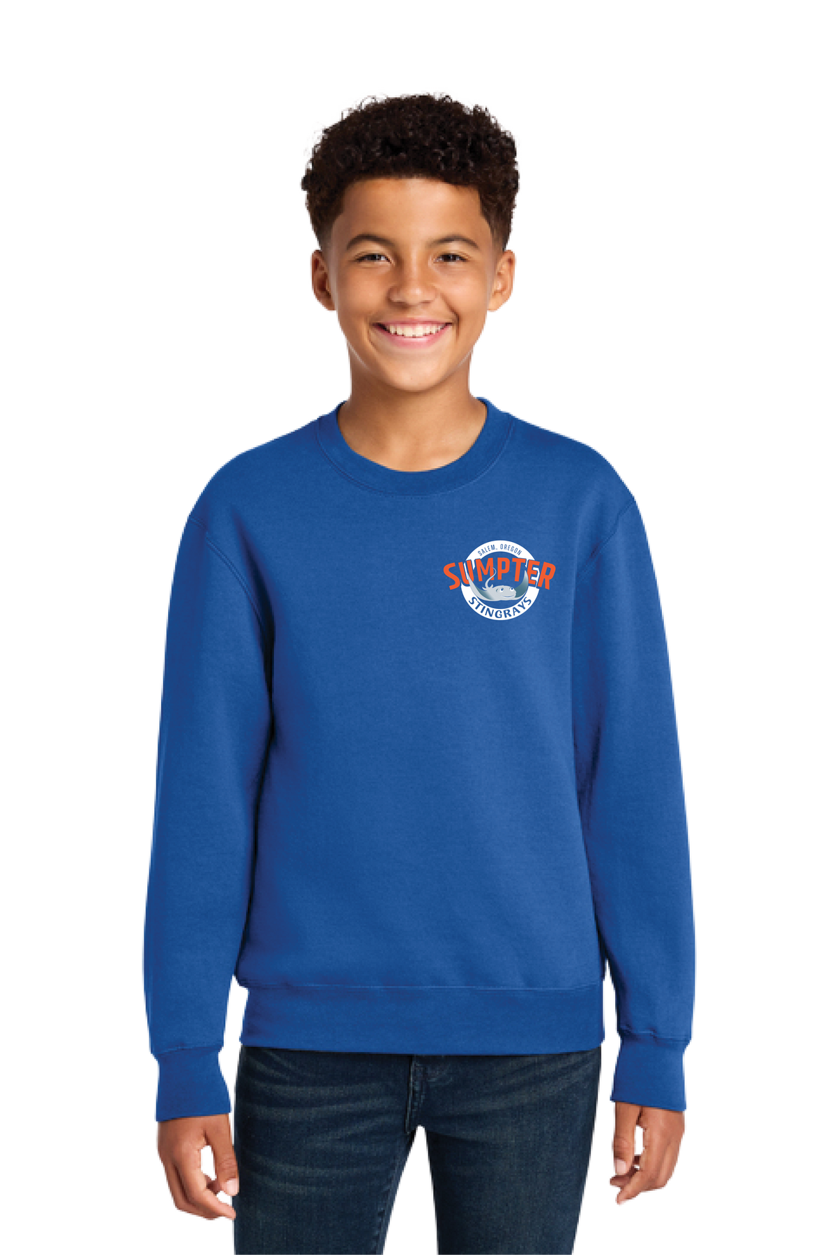 Port & Co® Youth Core Fleece Crewneck Sweatshirt Royal - Youth