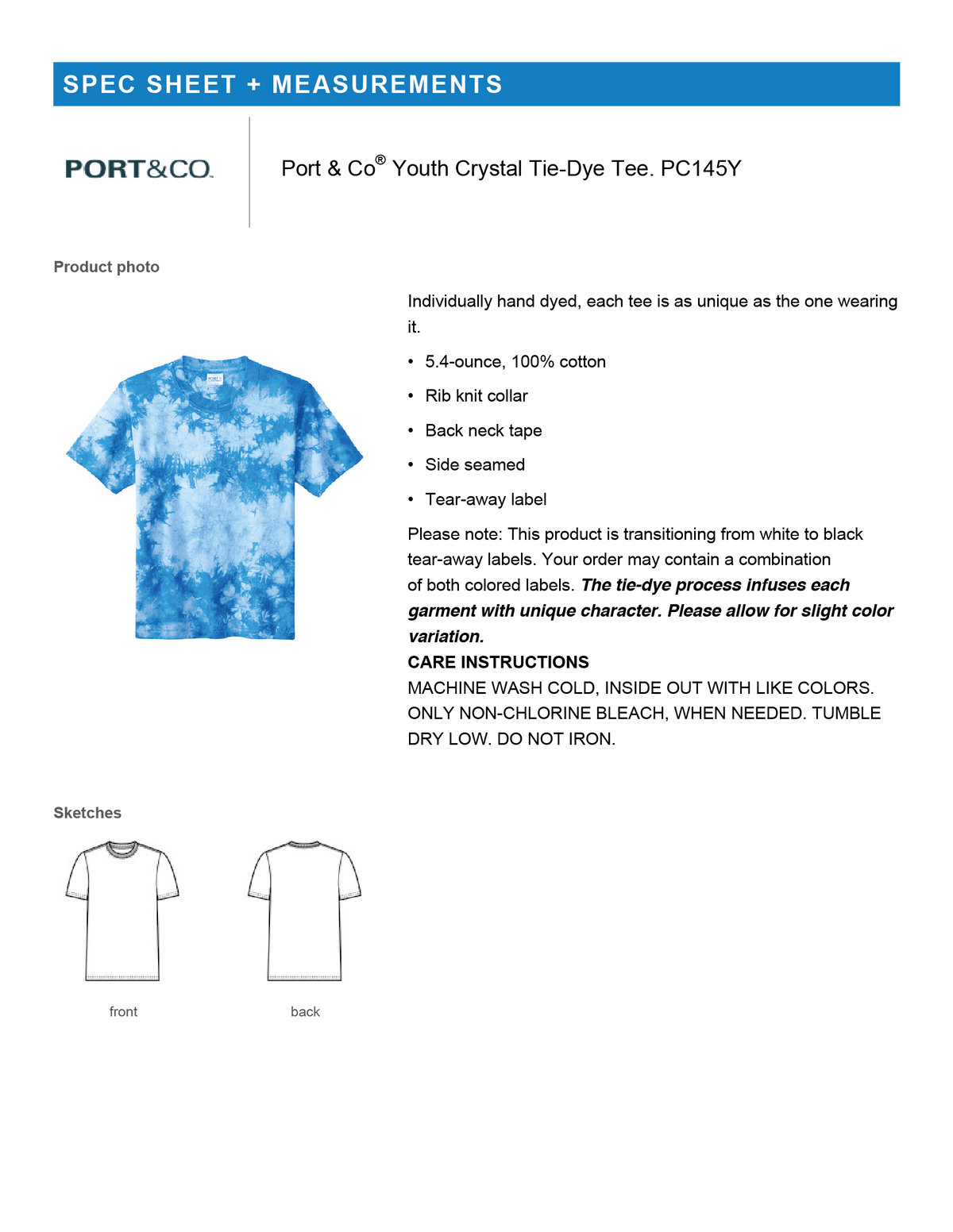 Port & Co® Youth Crystal Tie-Dye Tee
