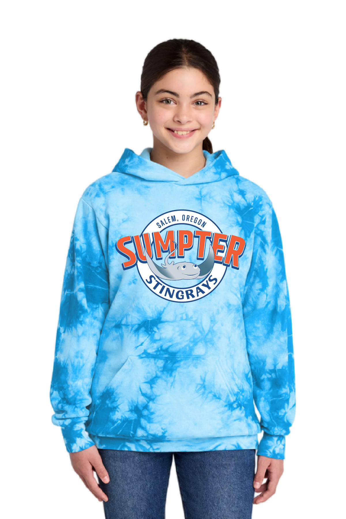 Port & Co® Youth Crystal Tie-Dye Pullover Hoodie