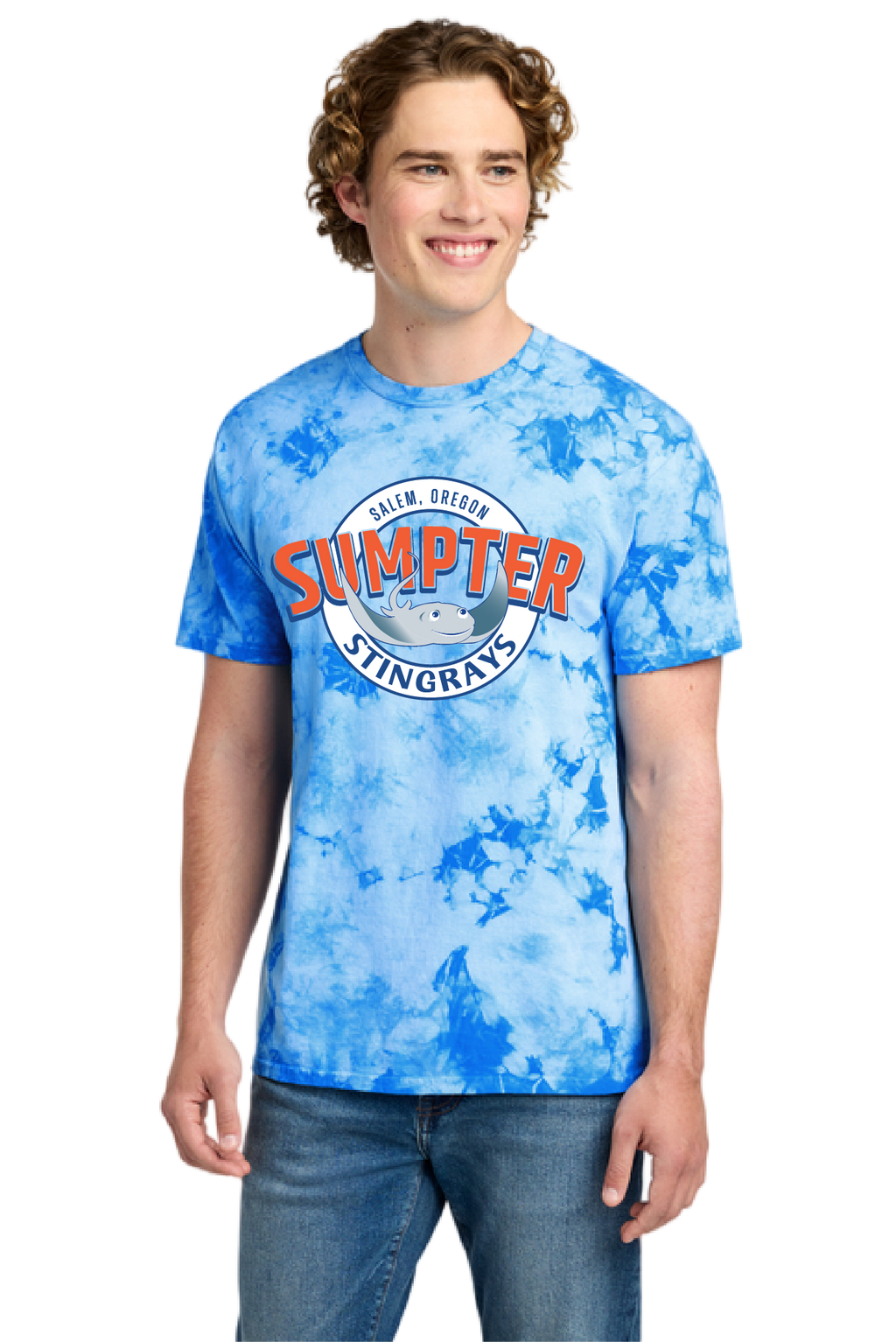 Port & Co® Crystal Tie-Dye Tee-Sky Blue-Adult