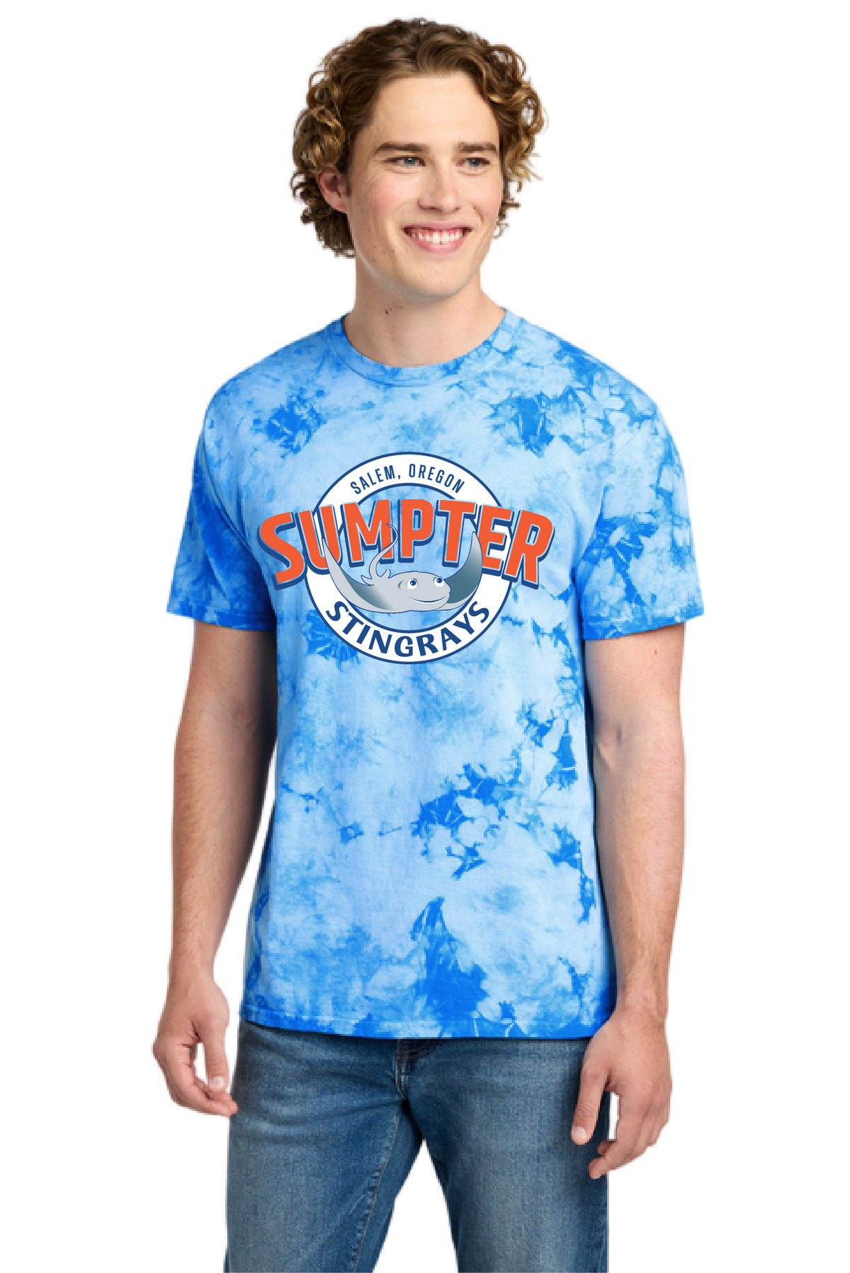 Port & Co® Crystal Tie-Dye Tee-Sky Blue-Adult
